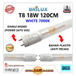 LED Neon Panjang TL T8 Tube 18W 120 cm | Brilux - Single Ended